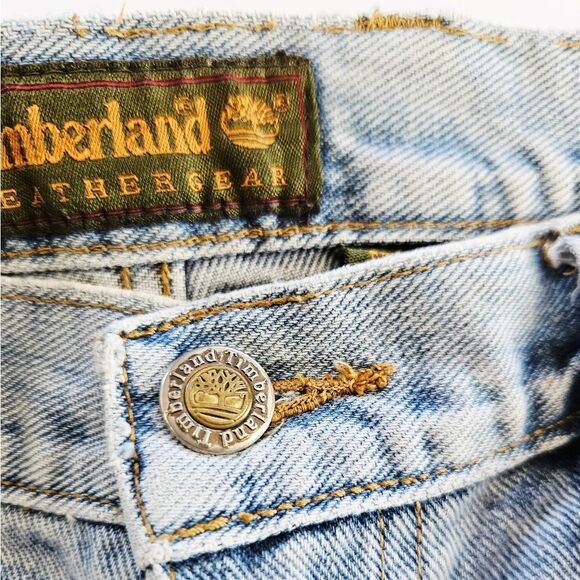 Vintage Reworked Timberland Upcycled Y2K Denim Embroidered Patchwork Skirt 12 - Picture 12 of 15